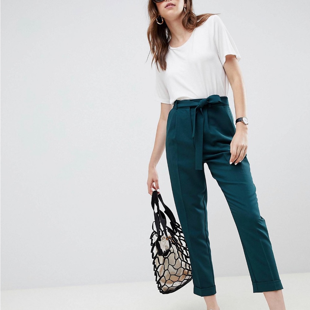 ASOS PEG LEG PANTS WITH TIE
